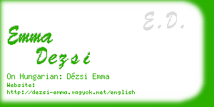 emma dezsi business card